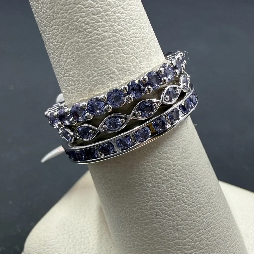 Bomb Party Farmhouse Unicorn Sz 6 Ring Sapphire CZ RBP2285‎ Rhodium Plated